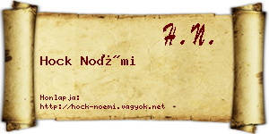 Hock Noémi névjegykártya