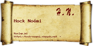 Hock Noémi névjegykártya